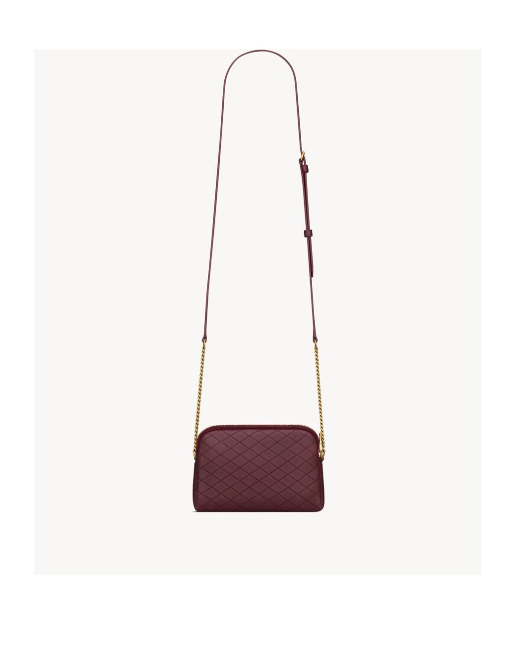 Saint Laurent White Gaby Quilted Chain Pouch