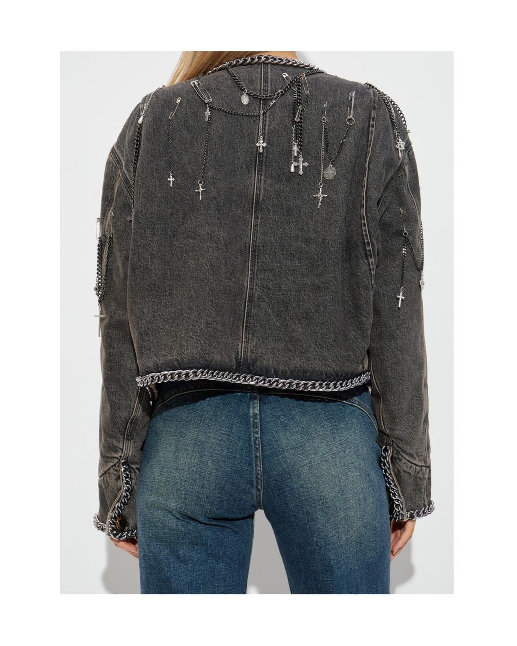 R13 Gray Long Sleeve Denim Jacket