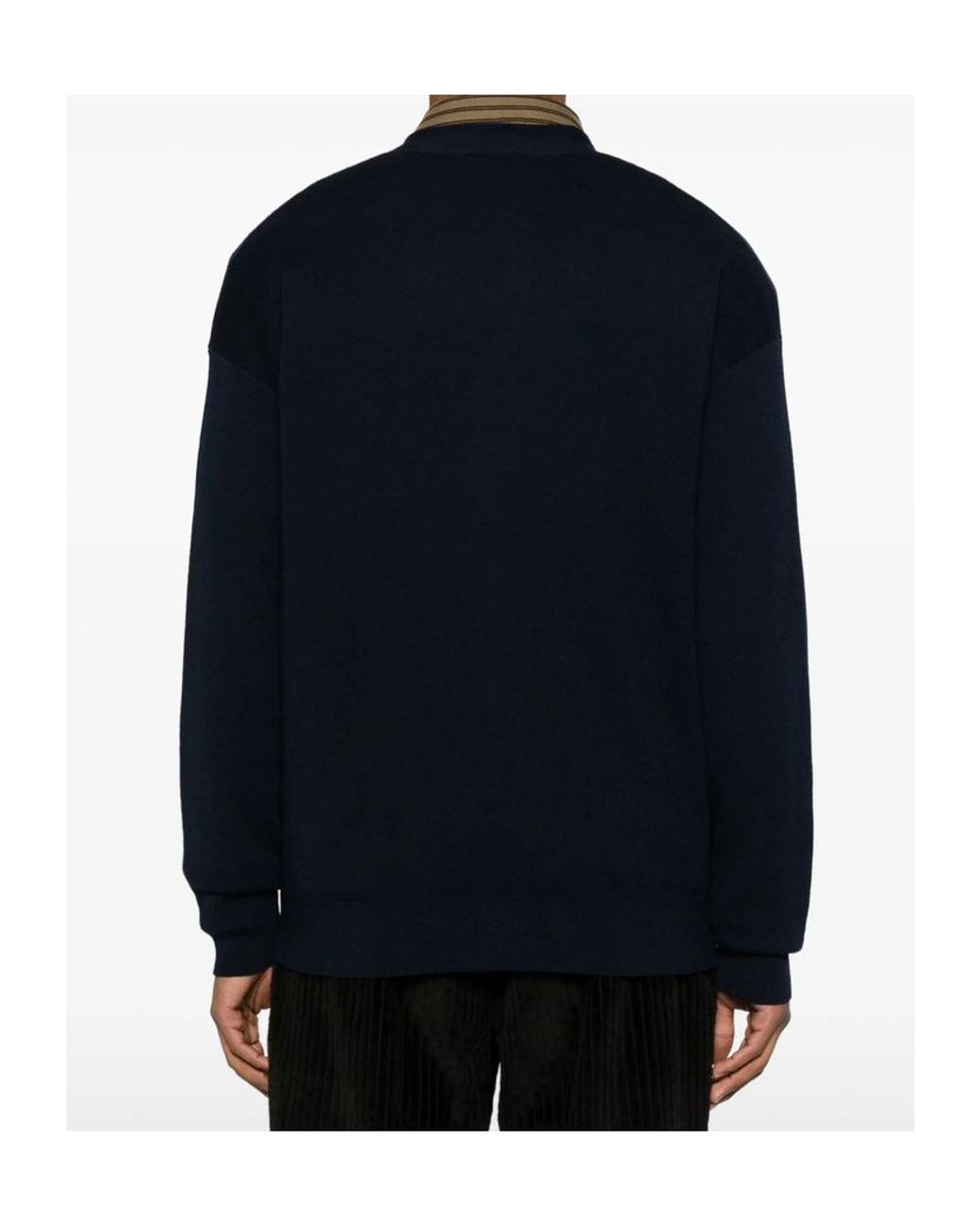 Drole de Monsieur Black Long Sleeve Knitted Cardigan for men