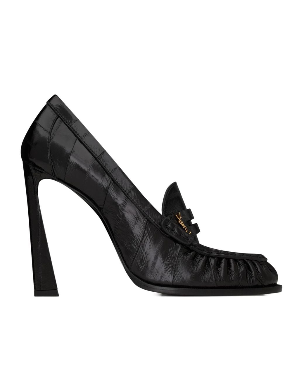 Saint Laurent Black Le Loafer Logo Plaque Pumps
