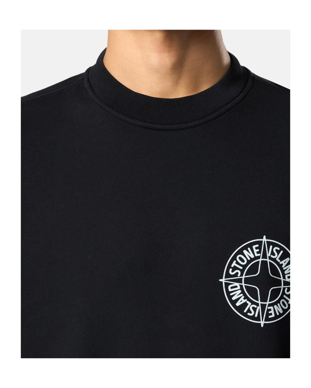 Stone Island Black Logo Print Sweatshirt for men