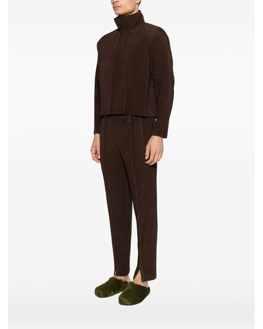 Homme Plissé Issey Miyake Brown Homme Plissé Issey Miyake Tailored Pleats Jacket for men