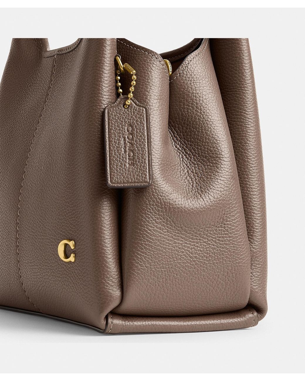 COACH Brown Lana Pebbled-Leather Tote Bag