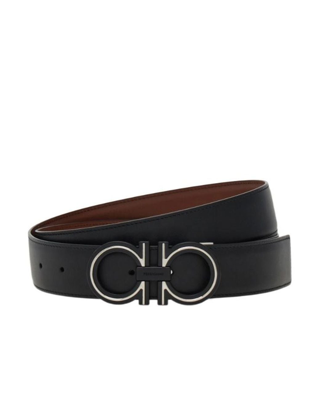 Ferragamo White Reversible And Adjustable Gancini Belt for men