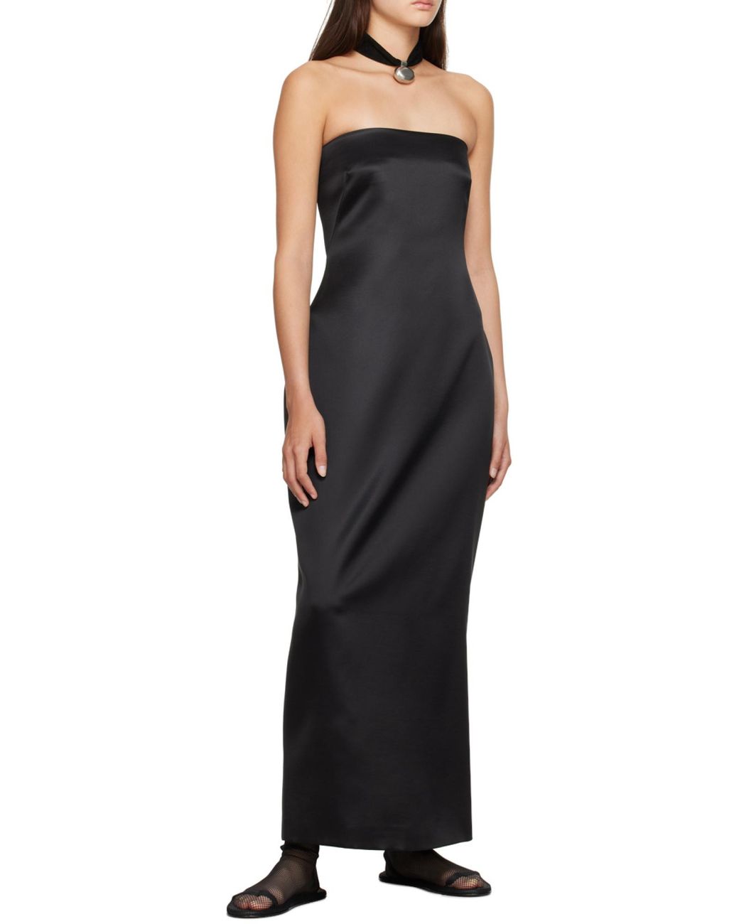 The Row Black Strapless Long Dress