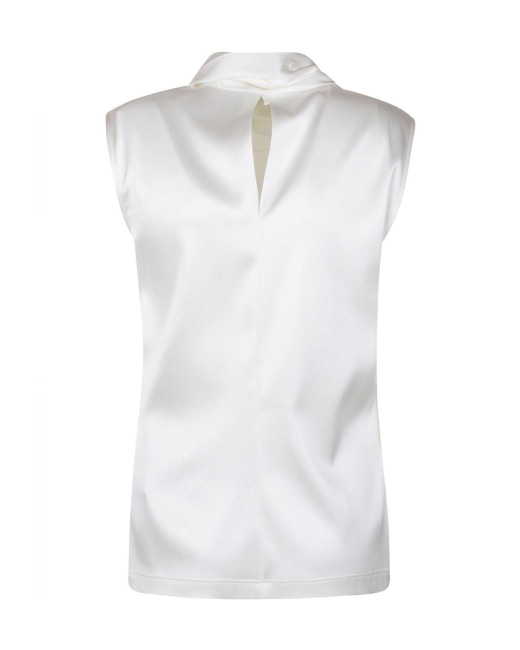 Bottega Veneta White Stretch Satin Top