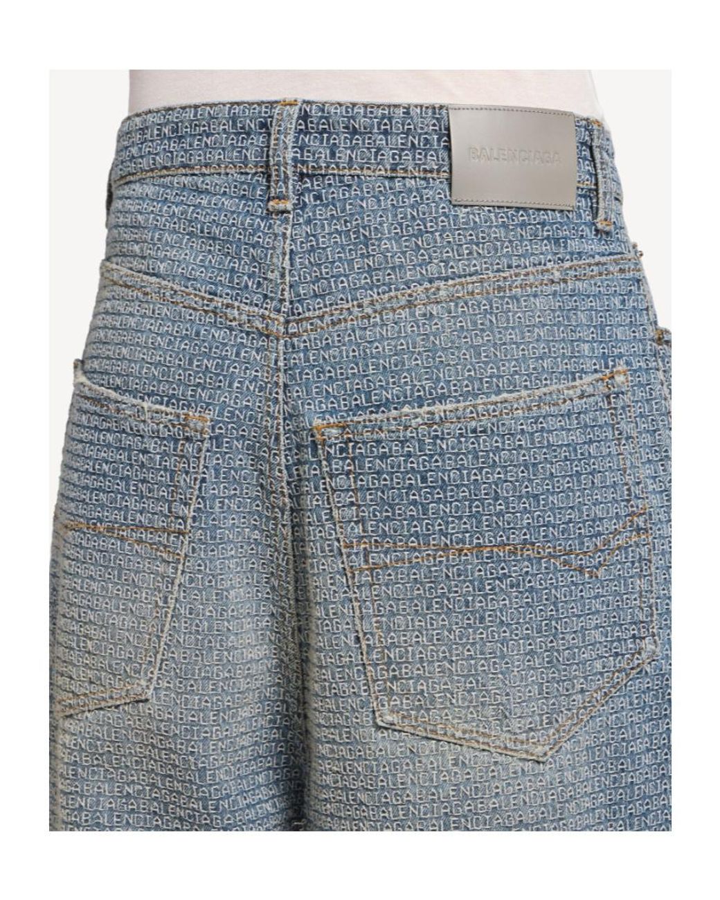 Balenciaga Blue Stitch Baggy Jeans for men