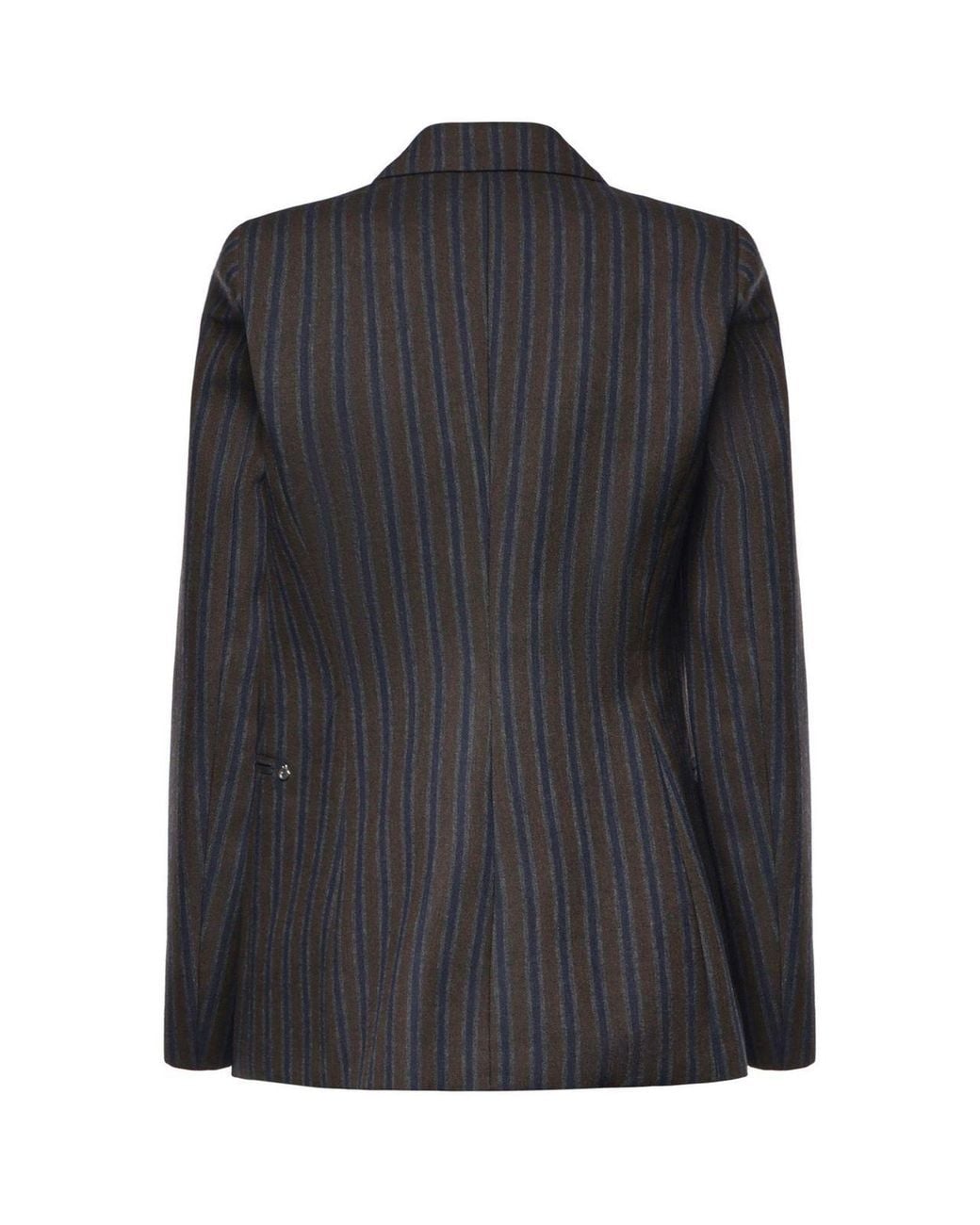 Ottod'Ame Black Ottod'Ame Striped Double-Breasted Blazer