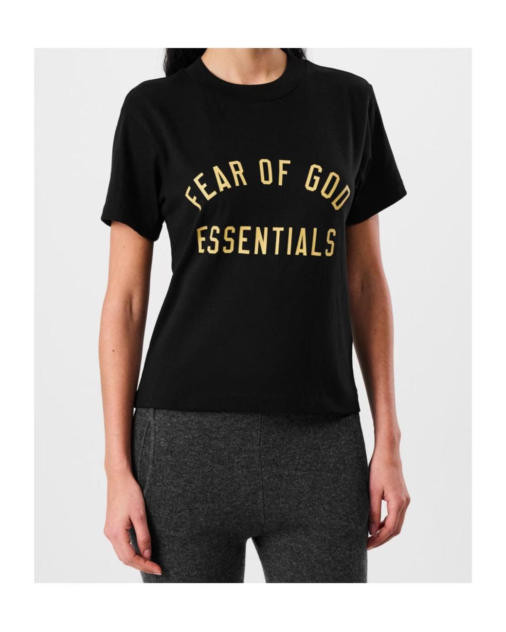 Fear Of God Black Logo Print T-Shirt