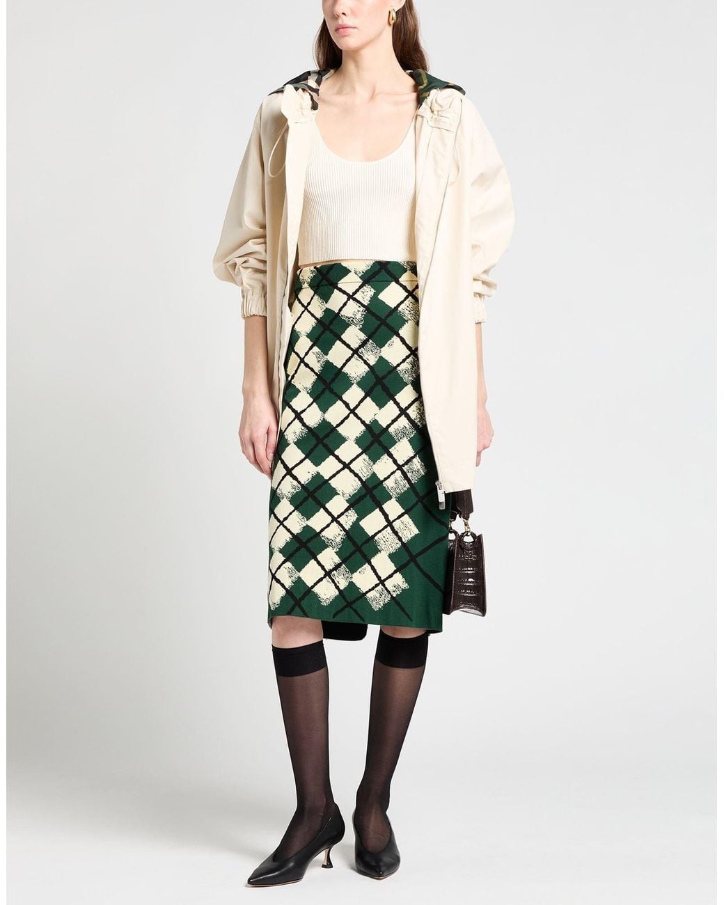 Burberry Green Midi Skirt