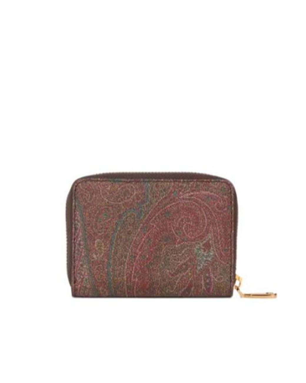 Etro Brown Zip Around Paisley Wallet