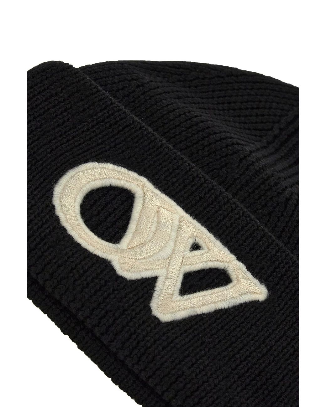Off-White c/o Virgil Abloh Black Logo-Appliqué Wool Beanie