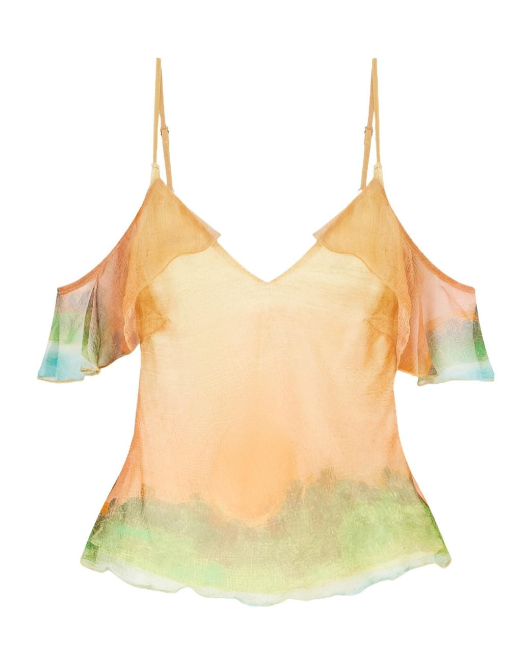 Donde Esteban Yellow V-Neck Halter Top