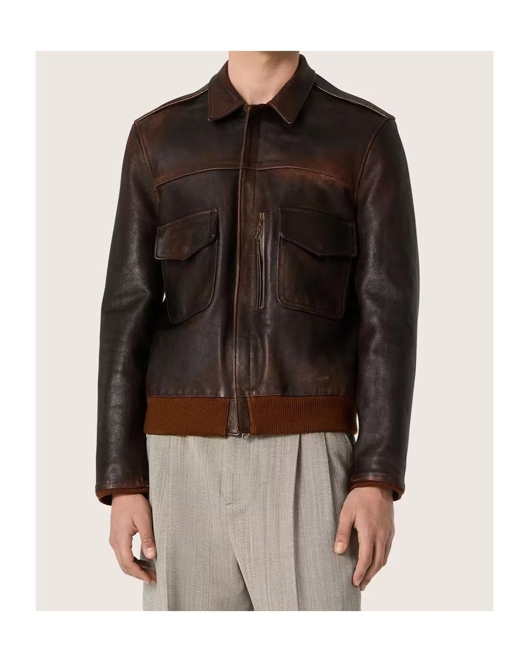 Golden Goose Deluxe Brand Black Leather Bomber Jacket for men