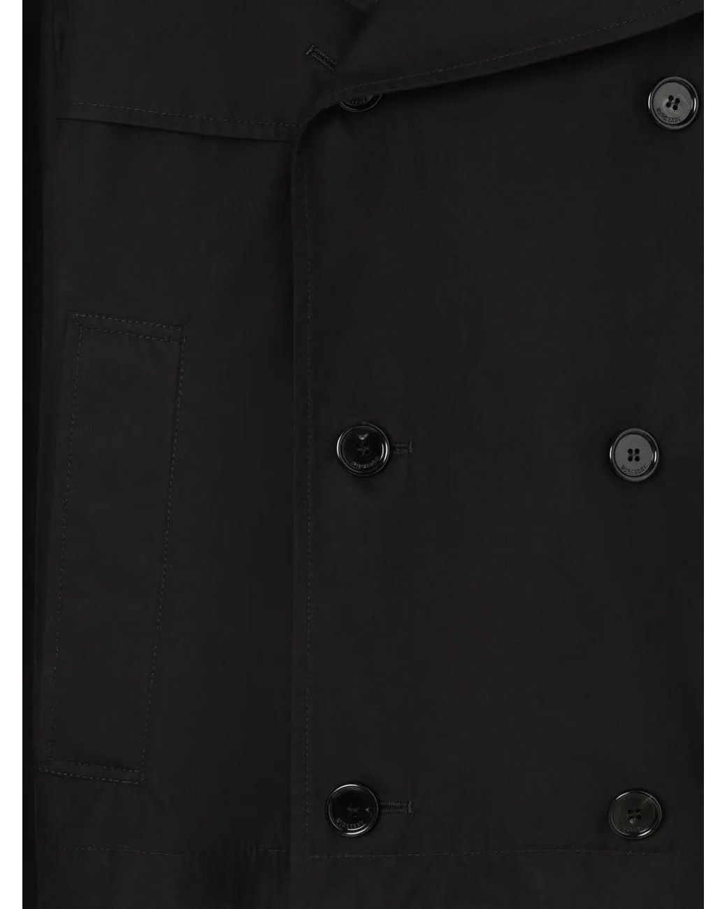 Burberry Black Tropical Gabardine Leadenham Trench Coat for men