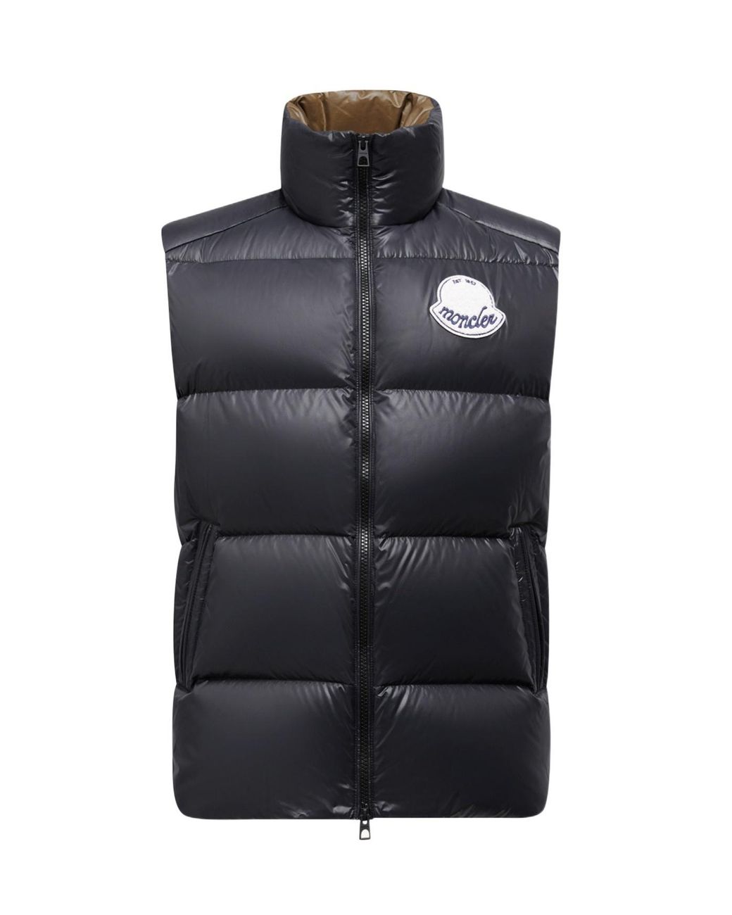 Moncler Black Lipsi High Neck Quilted Vest for men