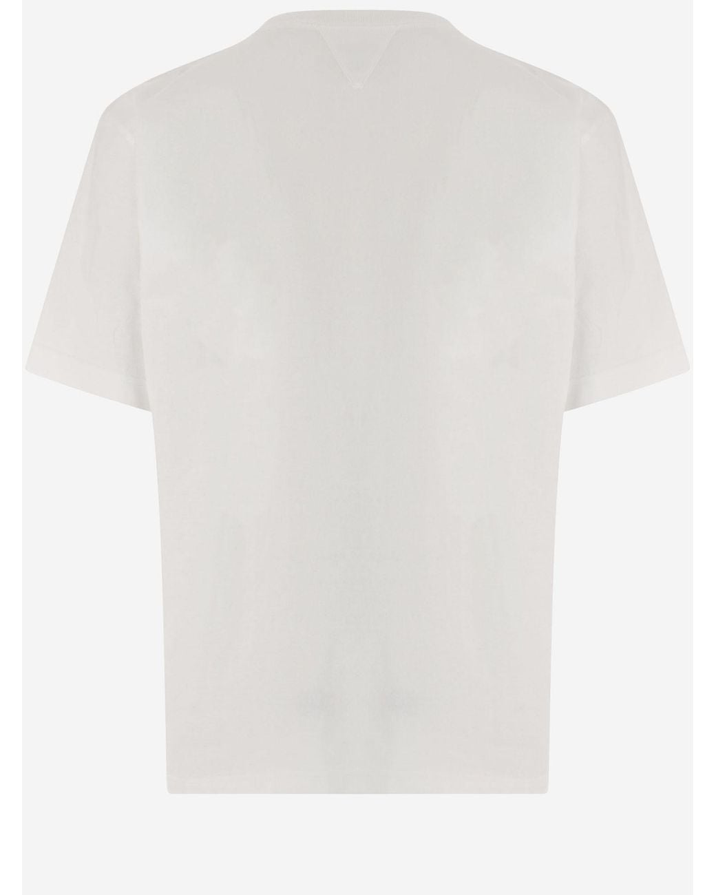 Bottega Veneta White Crew Neck Short-Sleeved T-Shirt for men
