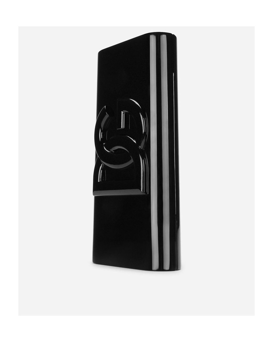 Dolce & Gabbana Black Logo Embossed Box Clutch Bag