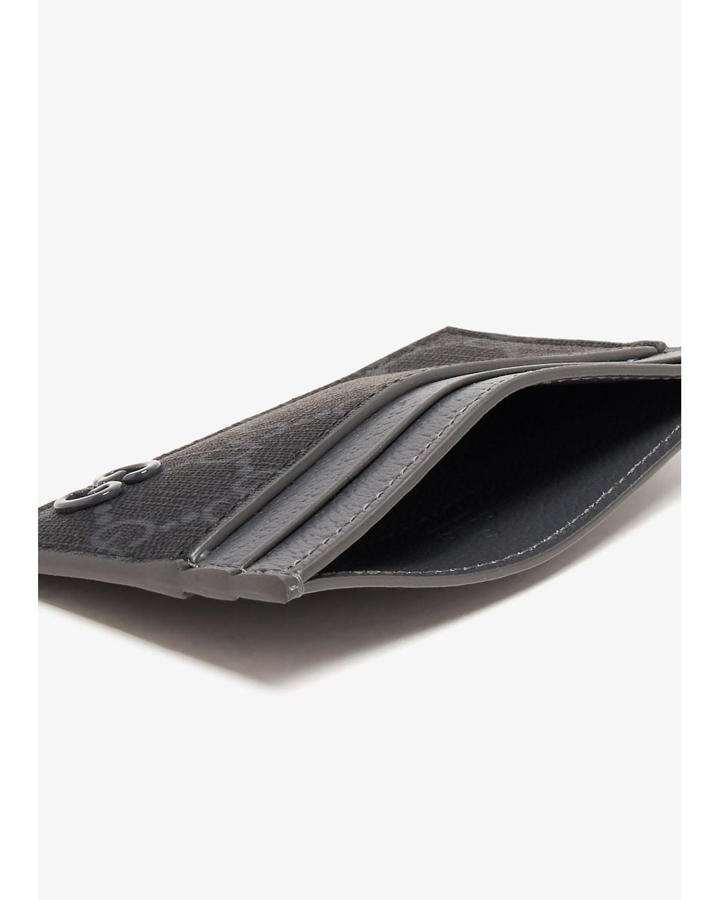 Gucci Gray Gg Supreme Card Holder for men