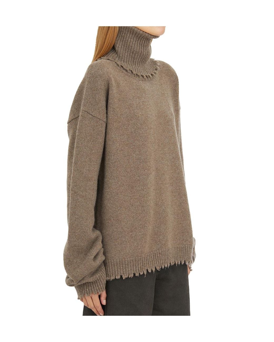 Uma Wang Brown High-Necked Cashmere Sweater