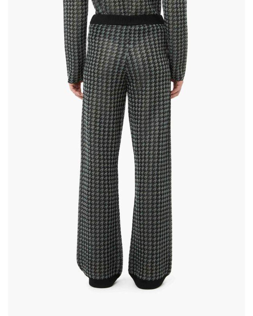 J.W. Anderson Gray Check-Pattern Logo-Plaque Trousers