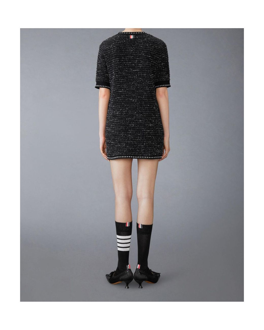 Thom Browne Black Tweed Mini Dress