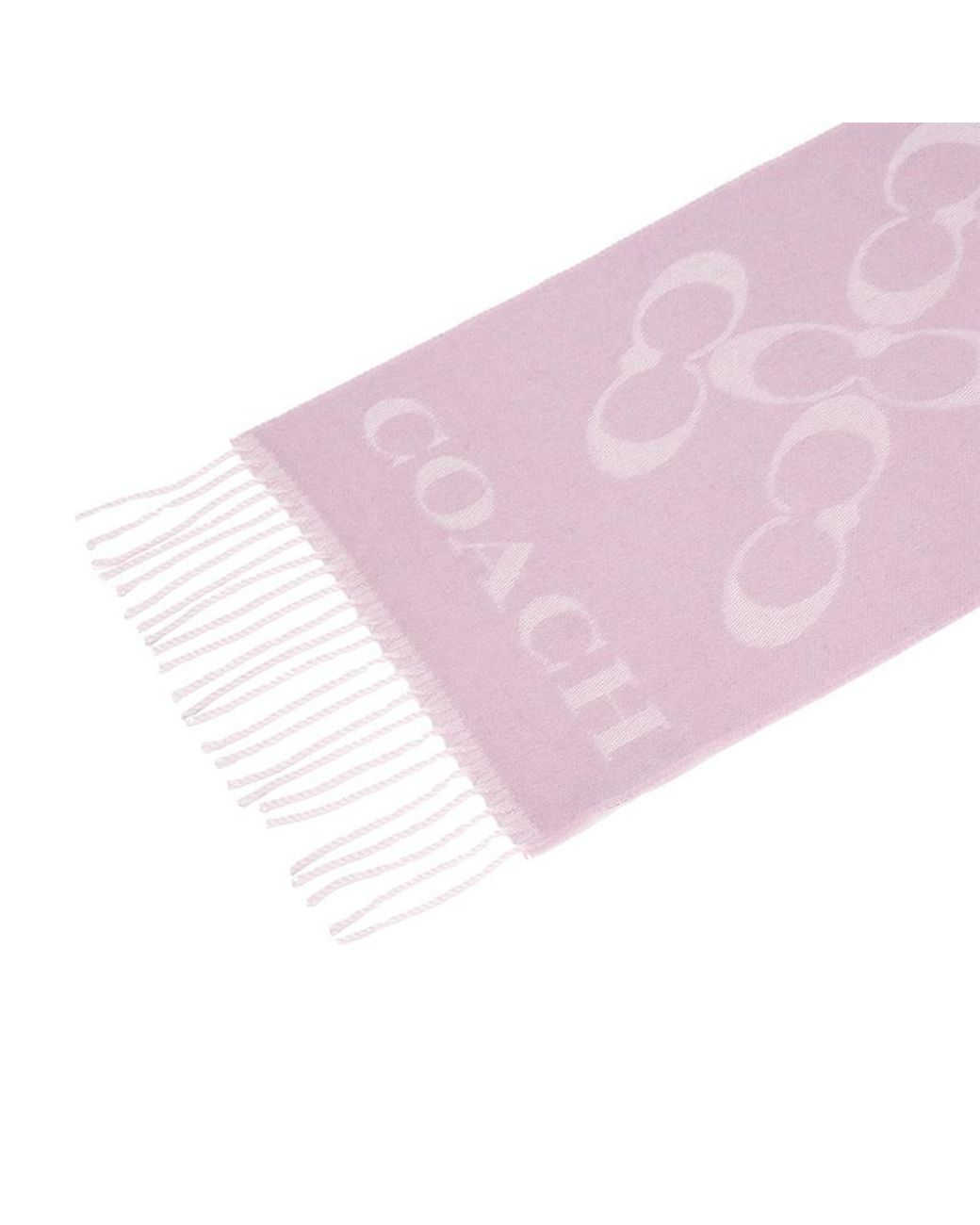 COACH Pink Fringed Scarf