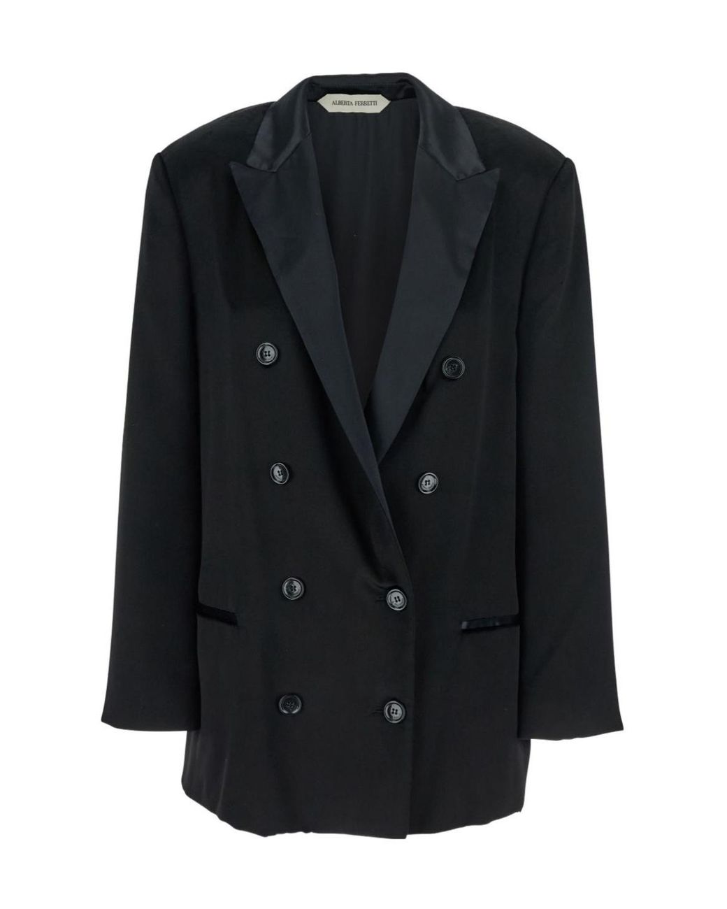 Alberta Ferretti Black Double-Breasted Tailored Blazer