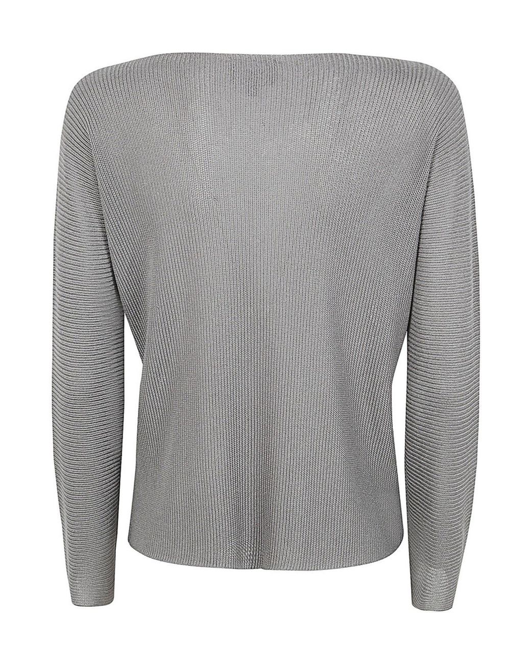 Giorgio Armani Gray Boat-Neck Jumper