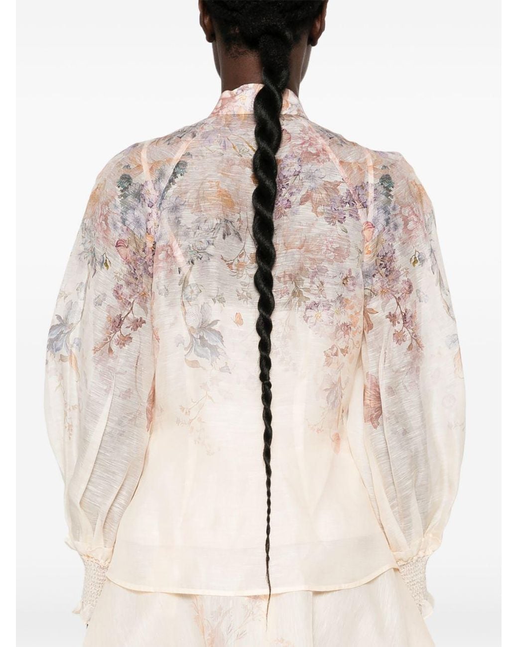 Zimmermann Pink Ascent Floral Printed Blouse