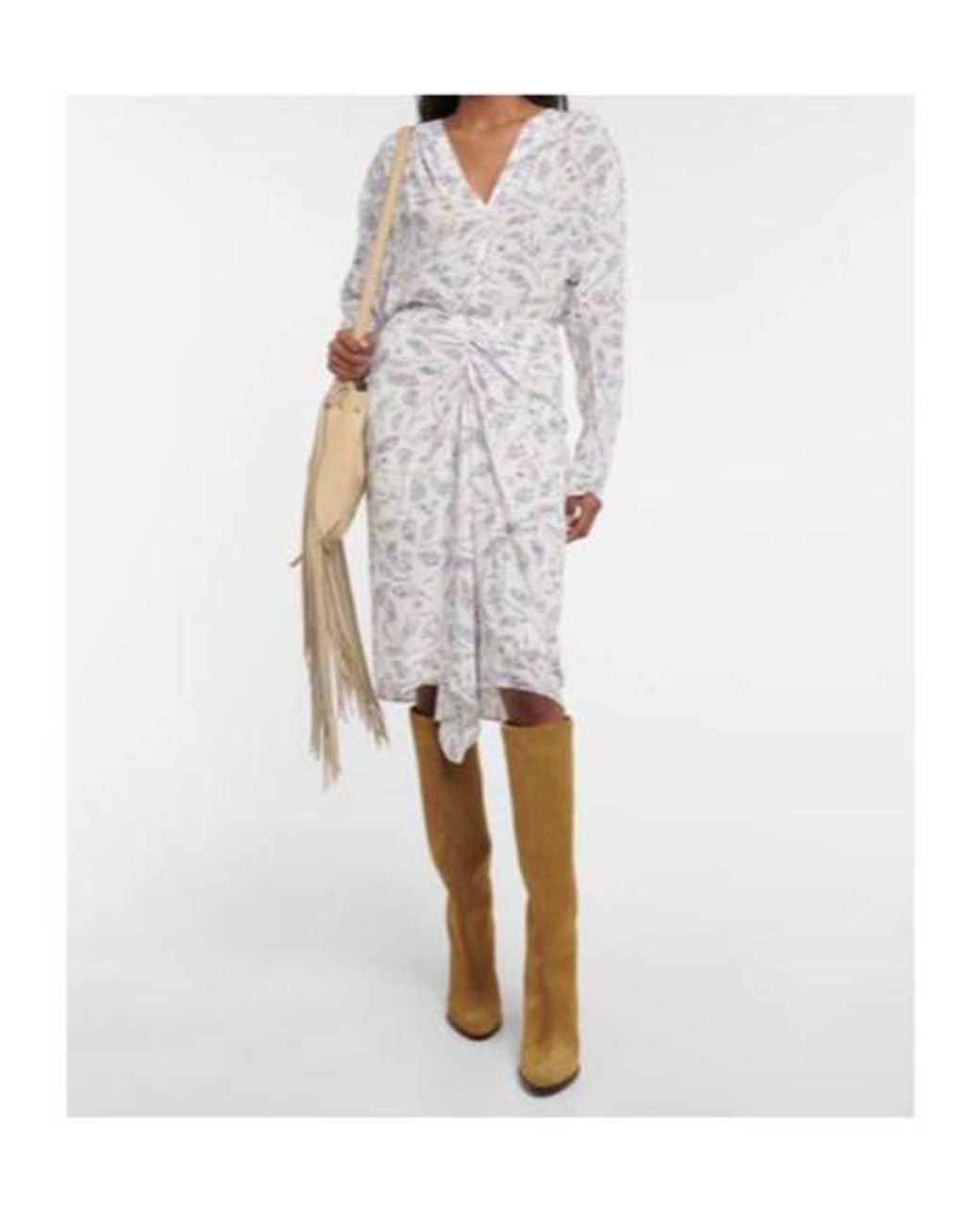 Isabel Marant White Danalia Printed Jersey Midi Dress