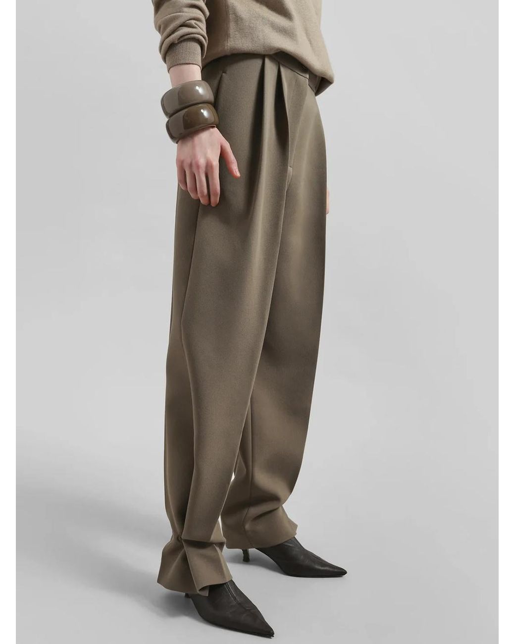 Frankie Shop Green Doyer Pleated Trousers