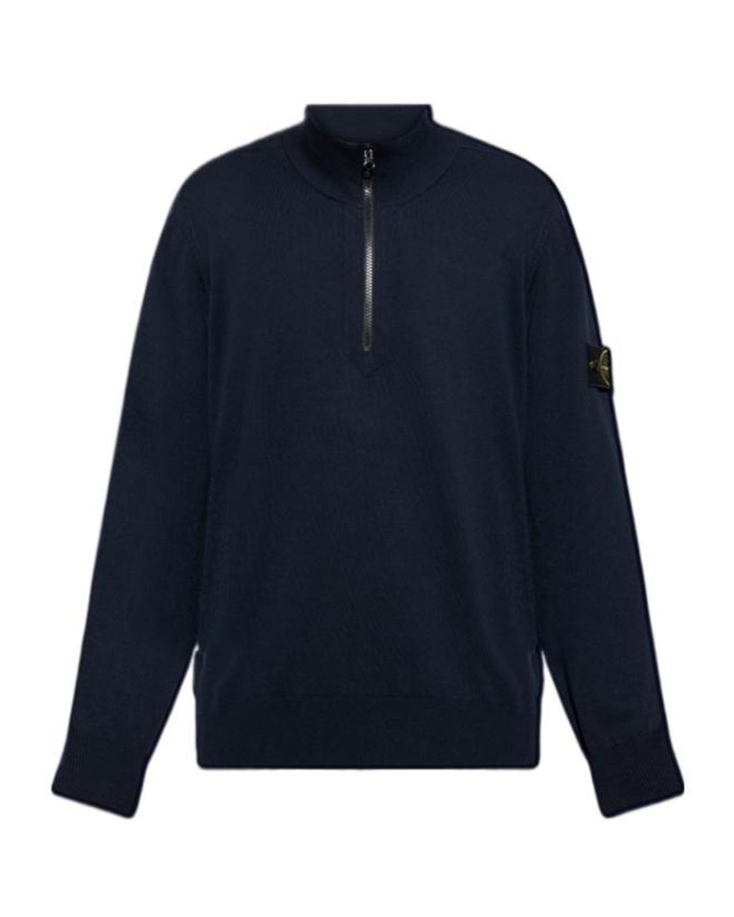 Stone Island Blue Compass Patch Knitted Jumper for men