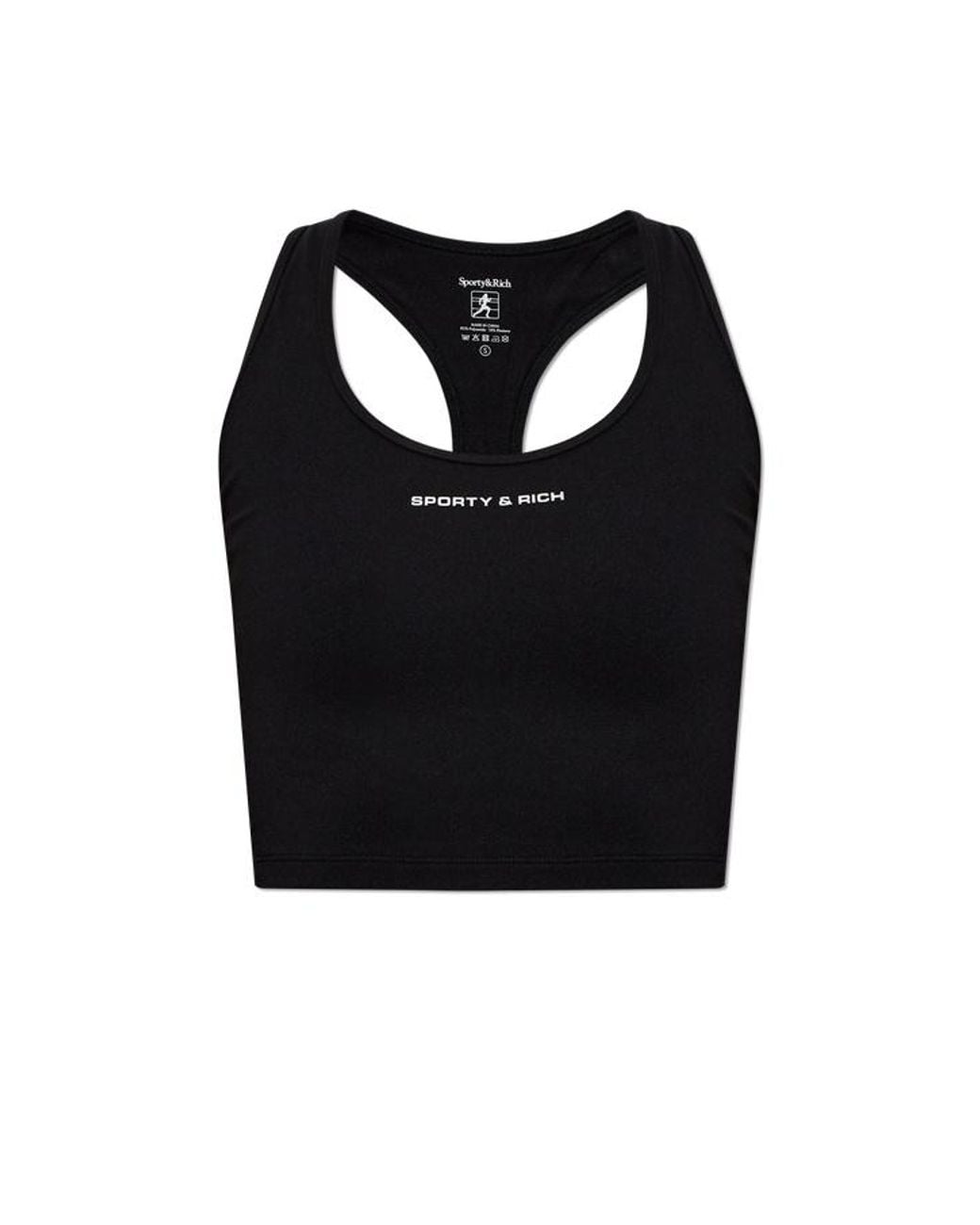 Sporty & Rich Black Logo Sports Bra