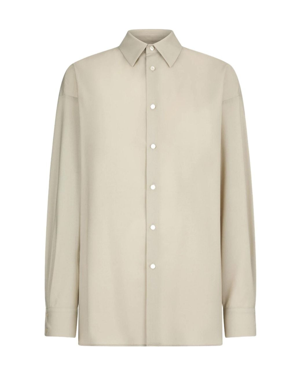 Dondup White Pleated Buttoned Shirt