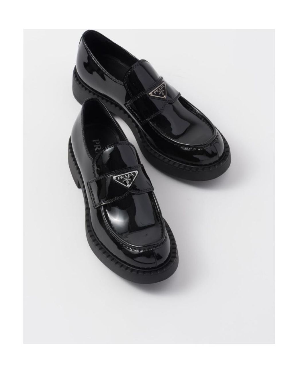 Prada Black Patent Leather Loafers for men