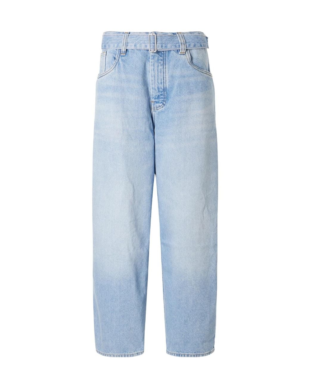 Studio Nicholson Blue Cahuin Belted Mid-Rise Wide-Leg Jeans