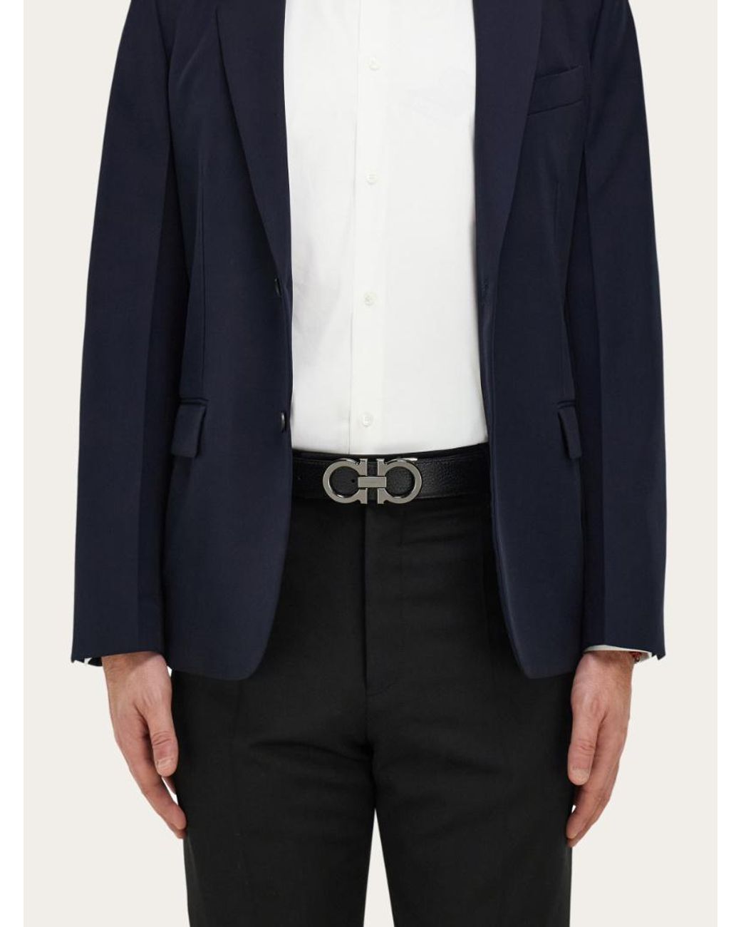 Ferragamo Black Ferragamo Reversible Belt Set for men