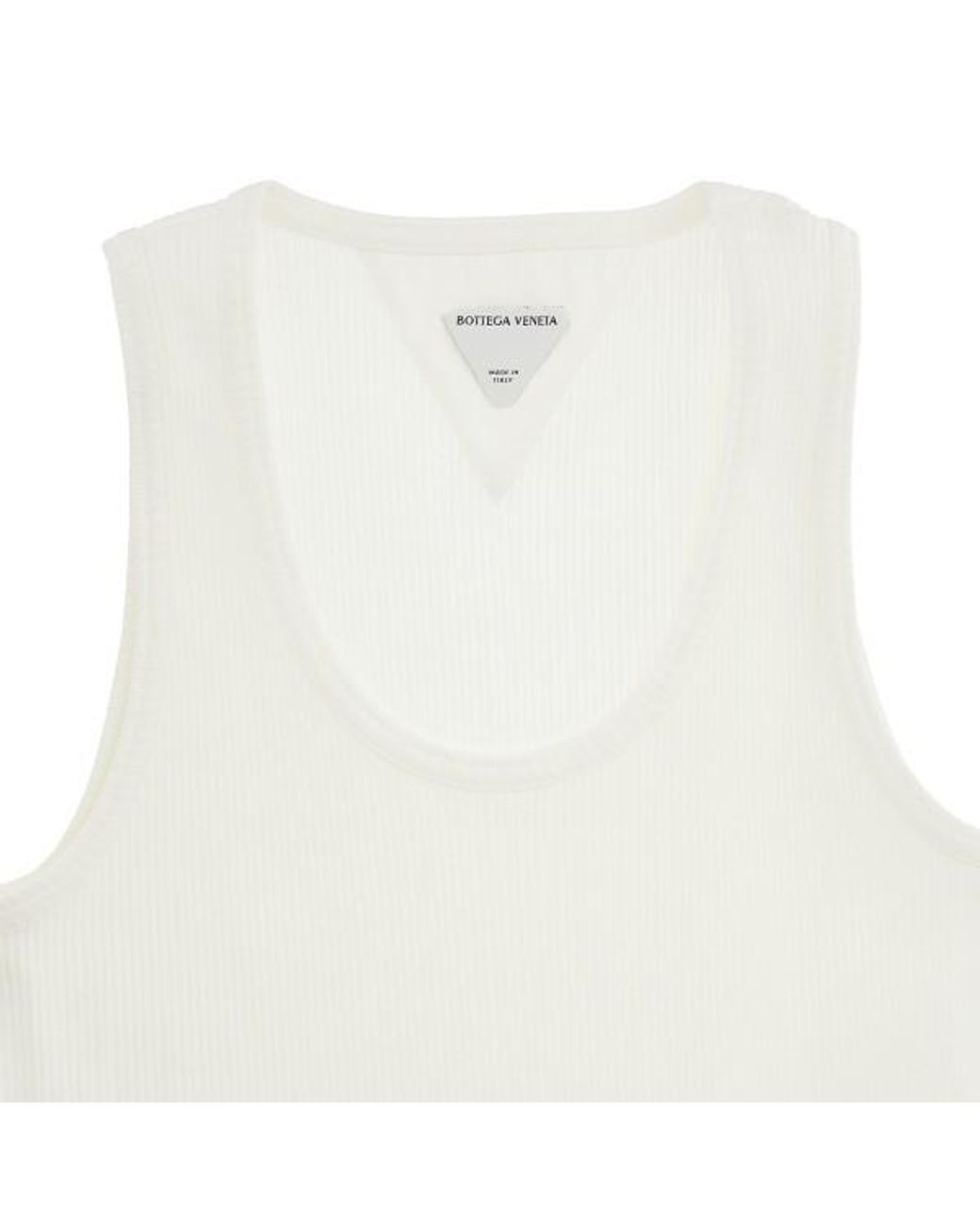 Bottega Veneta White Ribbed Sleeveless Tank Top
