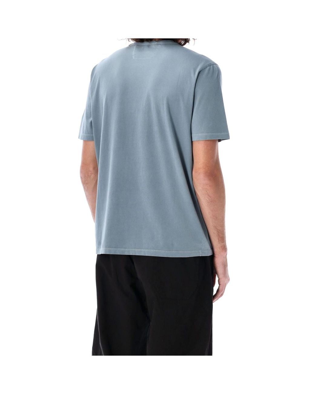 C P Company Blue Logo Print Tee for men