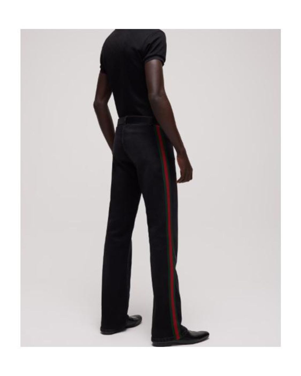 Gucci Blue Side Stripe Flared Jeans for men