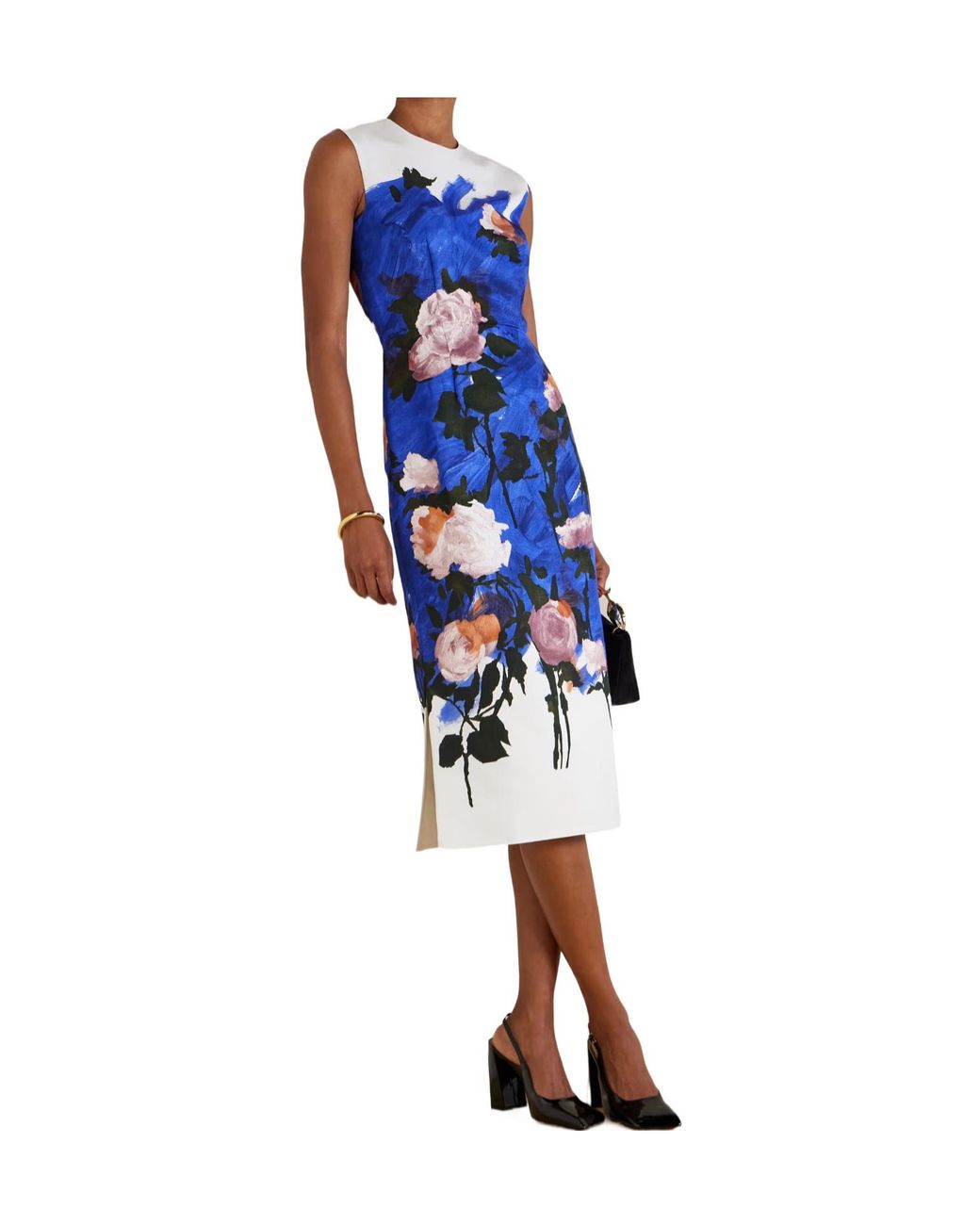 Erdem Blue Printed Dress