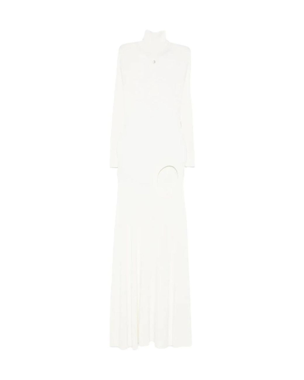 Coperni White Ribbed Maxi Knitted Dress