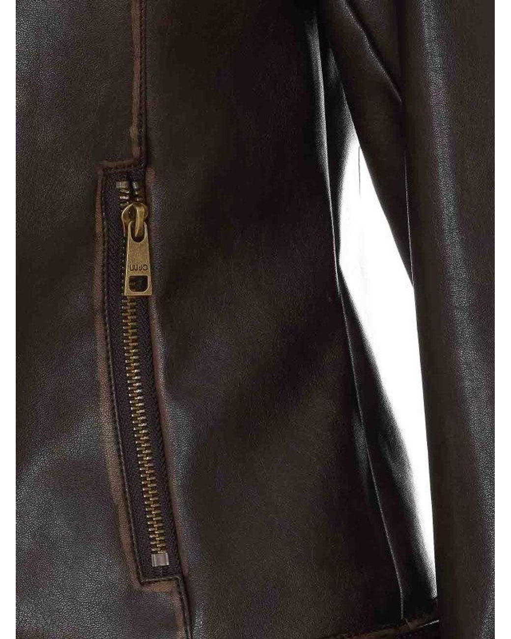 Liu Jo Black High-Neck Slim-Fit Motorcycle Jacket