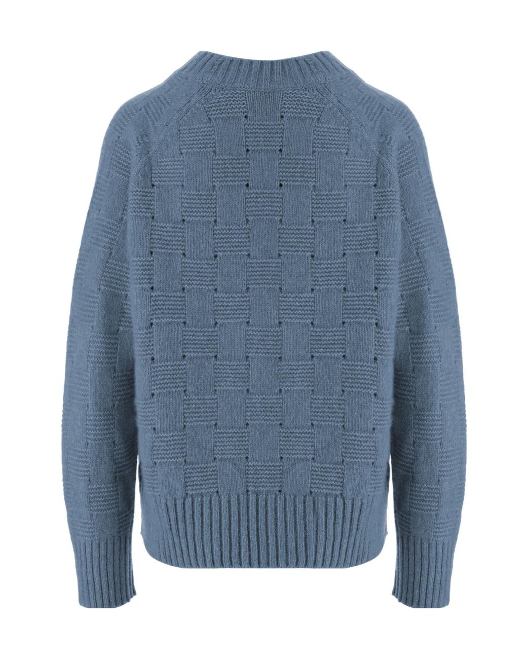 Allude Blue Basketweave Knitted Sweater