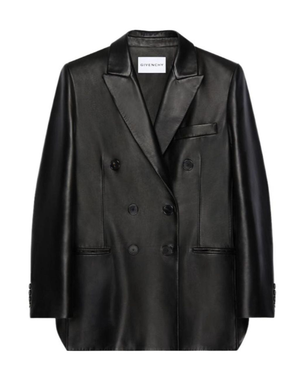 Givenchy Black Cutout Double-Breasted Leather Blazer