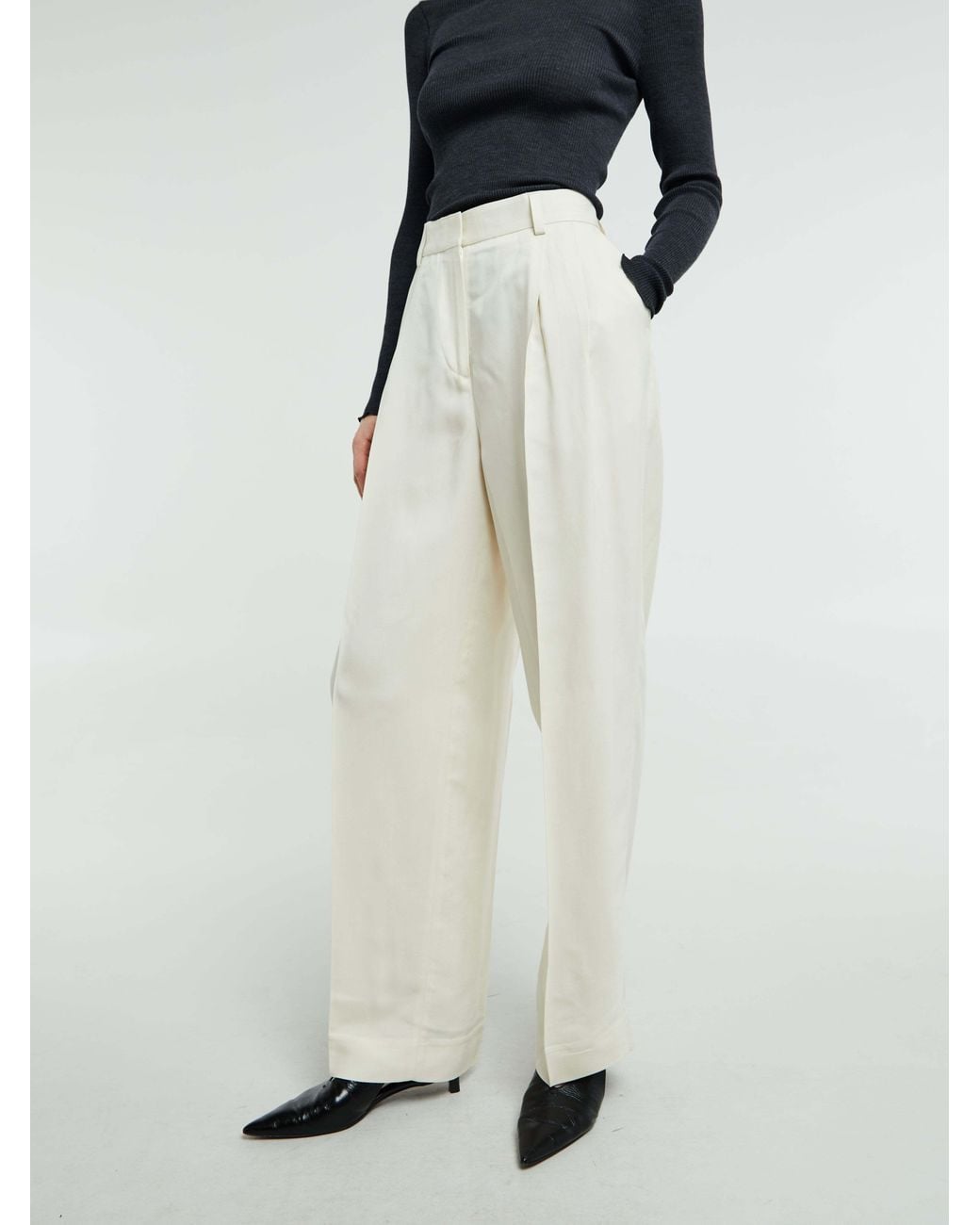 Totême White Totême Pressed Crease Pants