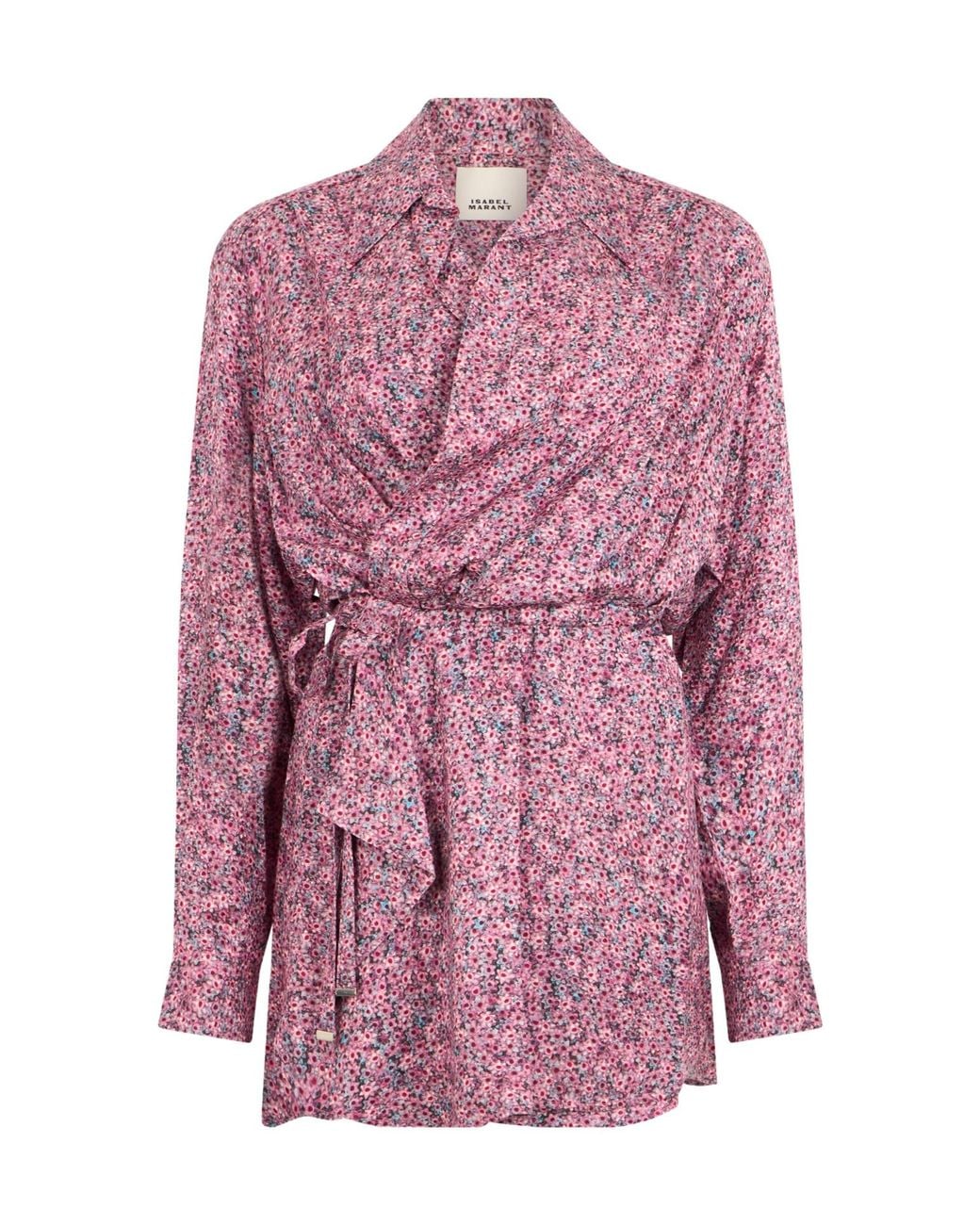 Isabel Marant Pink Wrap Floral Belted Blouse