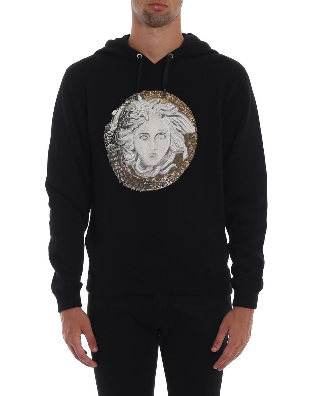 Versace Black Medusa Hooded Hoodie for men