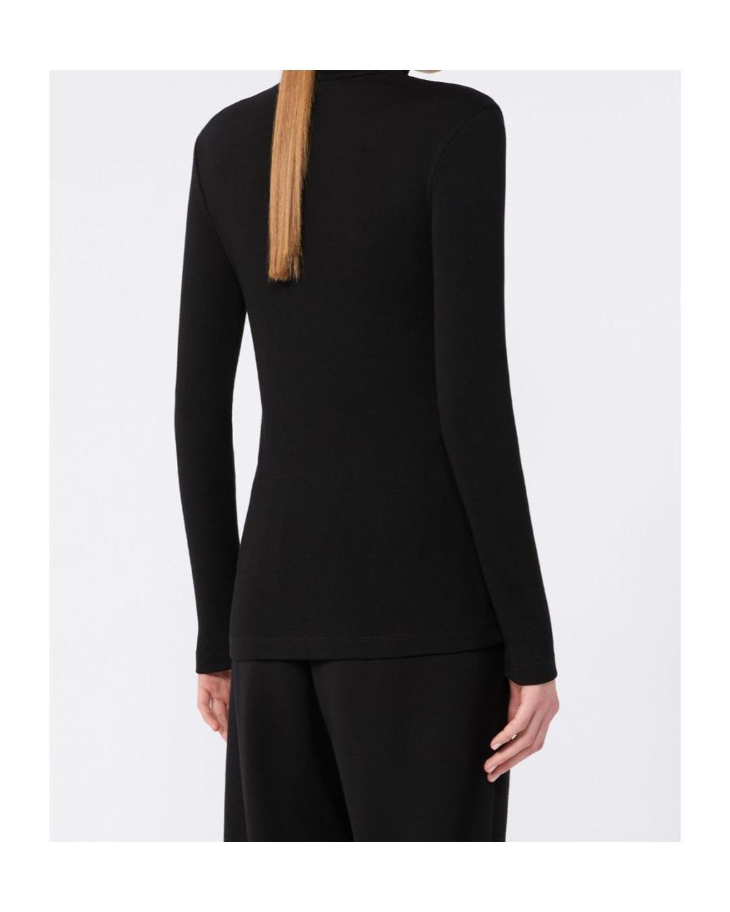 Max Mara Black Cono Ribbed Turtleneck Knitted Jumper